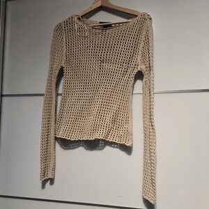 Streetwear Society Tan Crochet Top